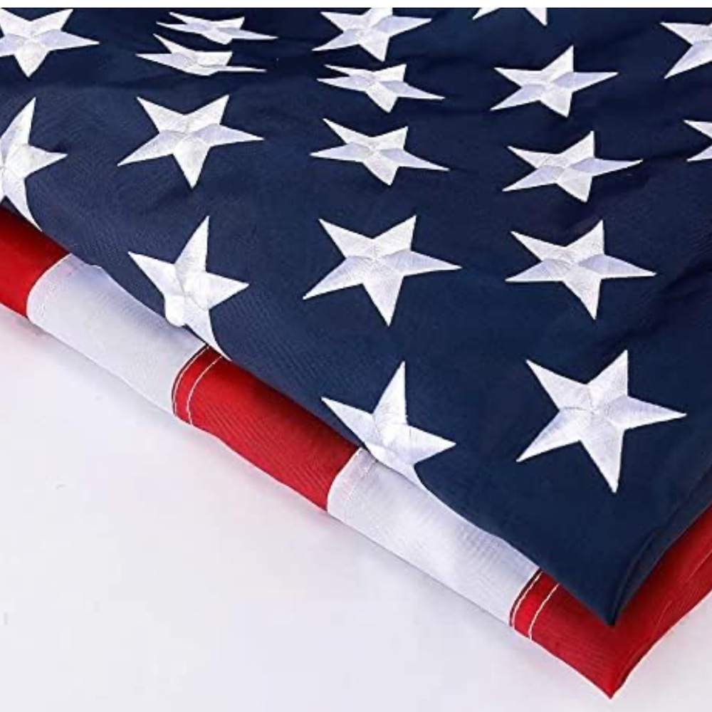 America Flag with Embroidered Stars 5' x 8'